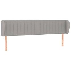 Foto van The living store hoofdbord - klassiek - bed - afmeting- 183x23x78/88 cm - kleur- lichtgrijs - materiaal- stof - hout -