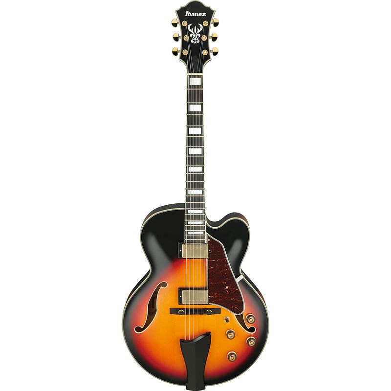 Foto van Ibanez af95 artcore expressionist brown sunburst semi-akoestische gitaar