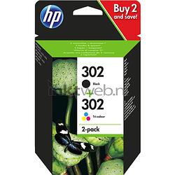 Foto van Hp 302 2-pack zwart en kleur cartridge