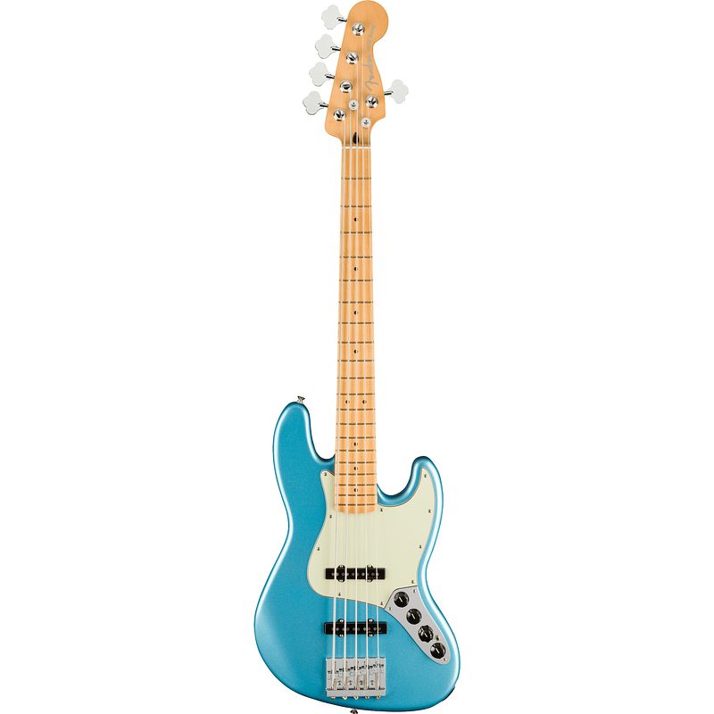 Foto van Fender player plus jazz bass v opal spark mn 5-snarige elektrische basgitaar met gigbag