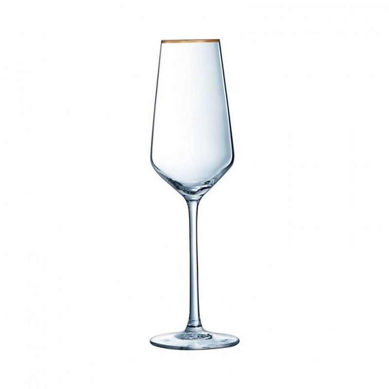 Foto van Eclat ultime champagneglas - gouden rand - 21 cl - set-4