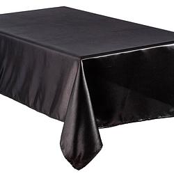Foto van 2x stuks tafelkleden/tafellakens zwart van polyester formaat 140 x 240 cm - tafellakens