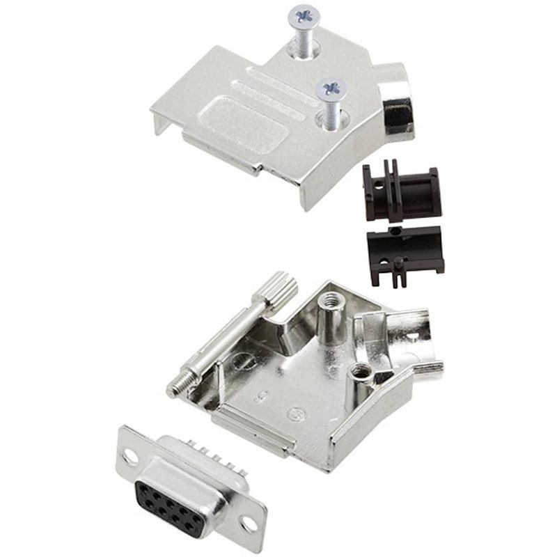 Foto van Tru components tcd45zk09dmsk 7709400 d-sub female connectorset 45 ° aantal polen: 9 soldeerkelk 1 stuk(s)