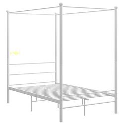 Foto van The living store bedframe maxima wit - 208 x 126 x 201 cm - gepoedercoat metaal