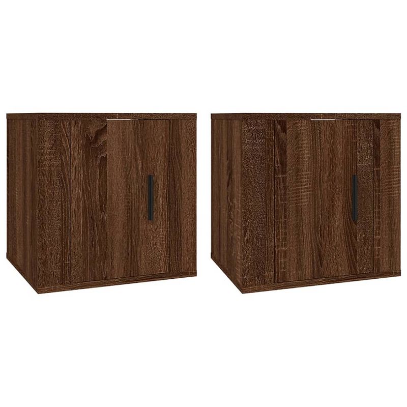 Foto van The living store tv-wandmeubel bruineiken - 40 x 34.5 x 40 cm - bewerkt hout