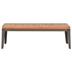 Foto van The living store tuintafel - acaciahout - 110 x 55 x 36 cm - teak-look afwerking