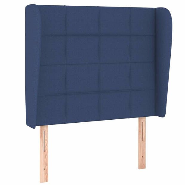 Foto van Vidaxl hoofdbord met randen 103x23x118/128 cm stof blauw