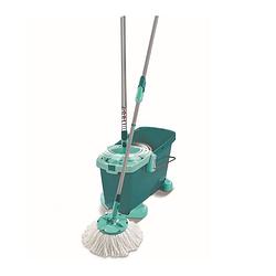 Foto van Leifheit set clean twist disc mop - met wieltjes - compleet systeem - click system