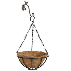 Foto van Hanging basket 25 cm met ijzeren muurhaak en kokos inlegvel - plantenbakken