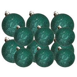 Foto van Kerstversiering set glitter kerstballen petrol blauw 6 - 8 cm - pakket van 30x stuks - kerstbal