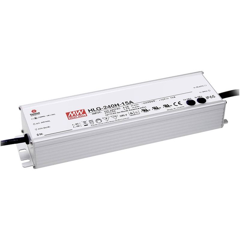 Foto van Mean well hlg-240h-36b led-driver, led-transformator constante spanning, constante stroomsterkte 241 w 6.7 a 18 - 36 v/dc dimbaar, pfc-schakeling,