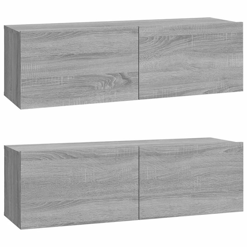 Foto van Vidaxl tv-meubelen 2 st wandgemonteerd 100x30x30 cm hout grijs sonoma