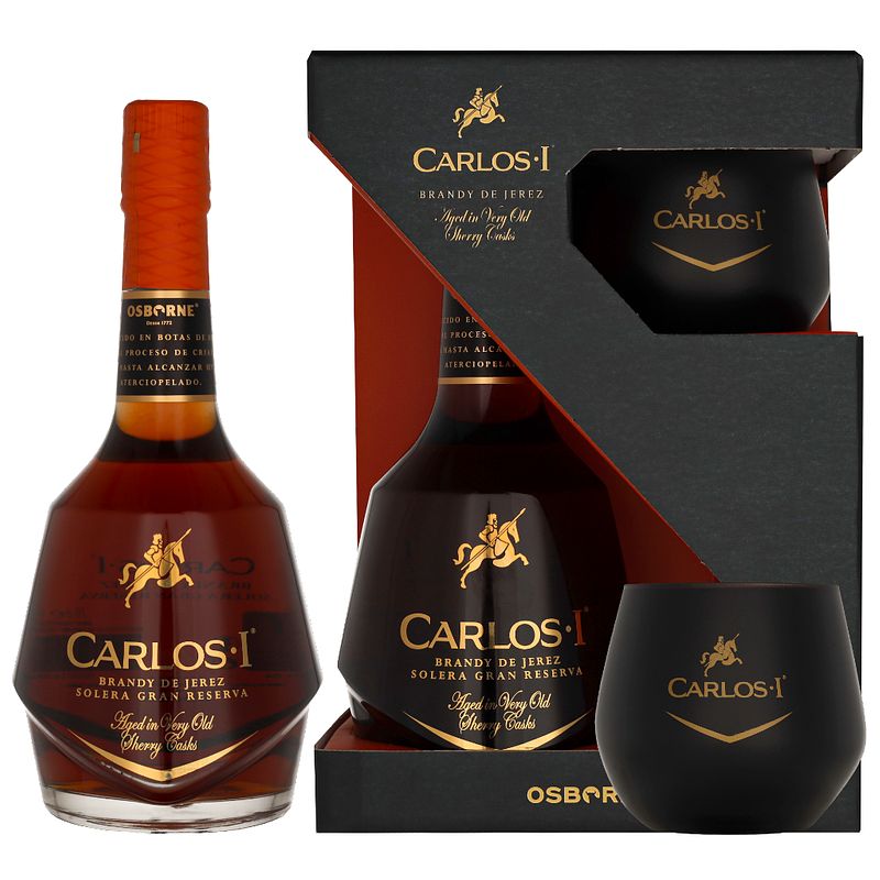 Foto van Carlos i solera gran reserva + glas 70cl