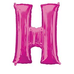 Foto van Amscan folieballon letter h 66 x 81 cm roze