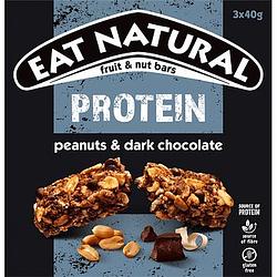 Foto van Eat natural fruit & nut bars protein peanuts & dark chocolate 3 x 40g bij jumbo