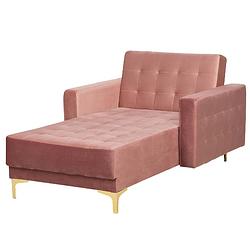 Foto van Beliani aberdeen - chaise longue-roze-fluweel