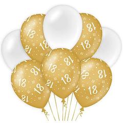 Foto van Paper dreams ballonnen 18 jaar meisjes latex goud/wit