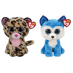 Foto van Ty - knuffel - beanie buddy - livvie leopard & prince husky