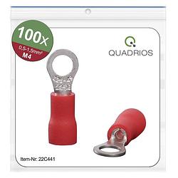 Foto van Quadrios 22c441 ringkabelschoen dwarsdoorsnede (max.): 1.5 mm² gat diameter: 4.3 mm deels geïsoleerd rood 1 set(s)