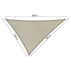 Foto van Shadow comfort driehoek 2,5x3x3,5m sahara sand met bevestigingsset