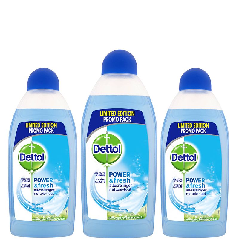 Foto van Dettol allesreiniger power & fresh - katoenfris - 500ml x3