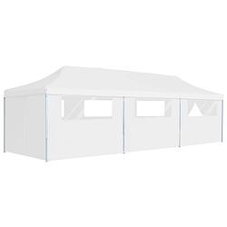 Foto van Vidaxl partytent pop-up met 8 zijwanden 3x9 m wit