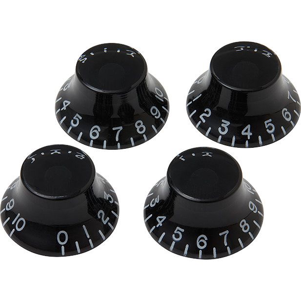 Foto van Gibson top hat knobs black potmeterknoppen voor gitaar (set van 4)