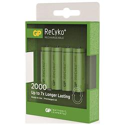 Foto van Gp recyko aa 2000mah 4 stuks oplaadbare nimh batterij