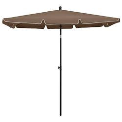 Foto van The living store parasol - uv-beschermend polyester - staal - 210x140x238cm - taupe