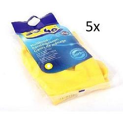 Foto van Sorbo huishoudhandschoenen - medium maat - geel - pakket van 5 stuks