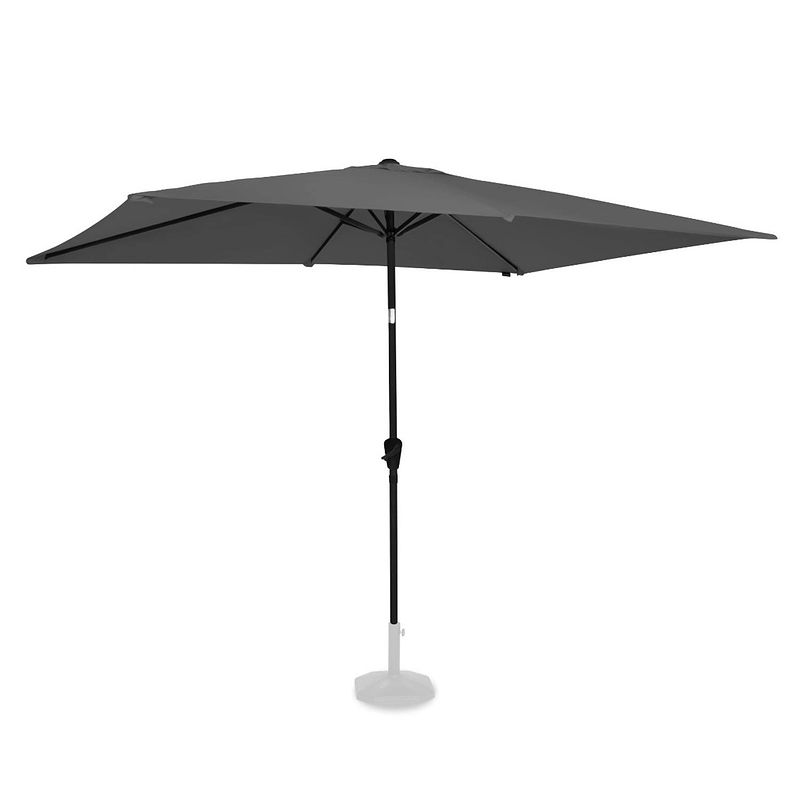 Foto van Vonroc premium parasol rapallo 200x300cm - kantelbaar - uv werend upf 50+ doek - grijs - incl. duurzame beschermhoes