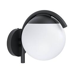 Foto van Eglo prata vecchia wandlamp buiten - e27 - 26 cm - zwart/wit