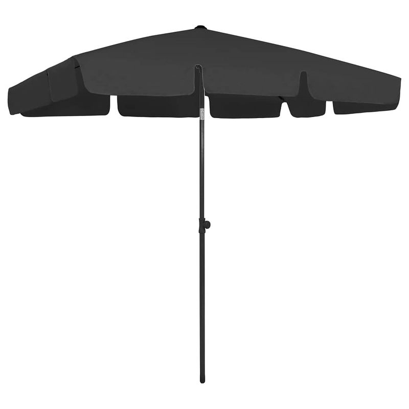 Foto van Vidaxl strandparasol 200x125 cm zwart