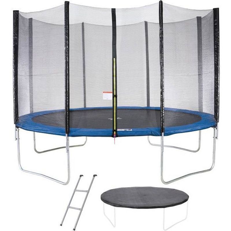 Foto van Trampoline maxi eco 360 cm blauw - met net, schaal, beschermhoes