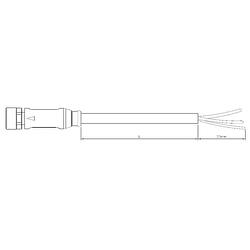 Foto van Te connectivity 2273047-3 sensor/actuator connector, geassembleerd m12 aantal polen: 5 bus, recht 5.00 m 1 stuk(s)