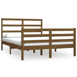 Foto van Vidaxl bedframe grenenhout honingbruin 150x200 cm 5ft king size