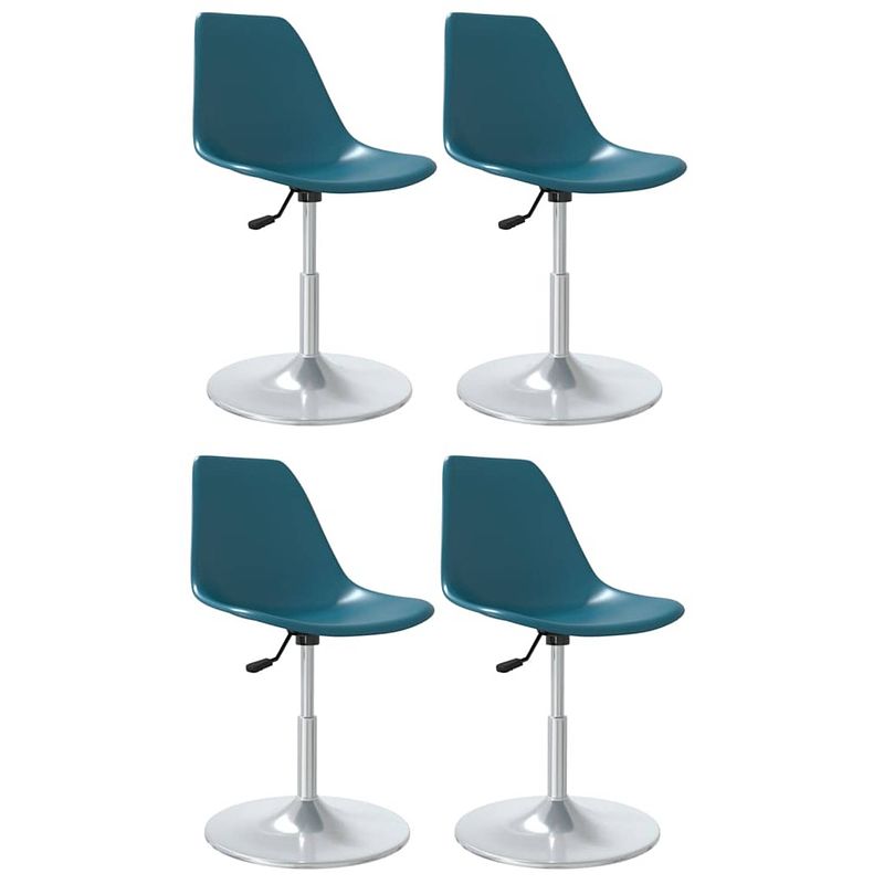 Foto van The living store eetkamerstoelen - turquoise - pp en verchroomd metaal - 46 x 56 cm - ergonomisch