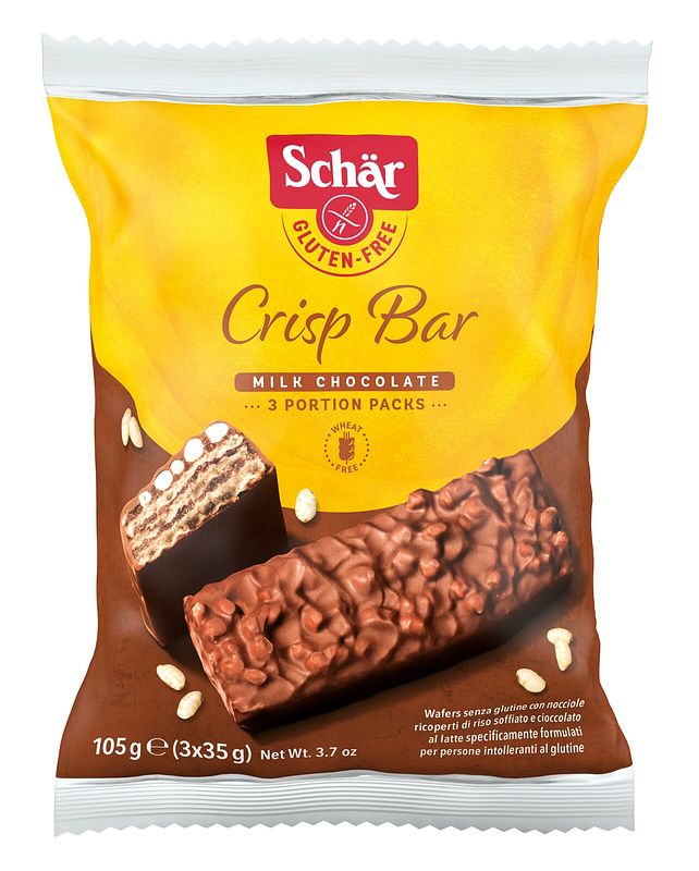 Foto van Schar crisp bar melkchocolade glutenvrij