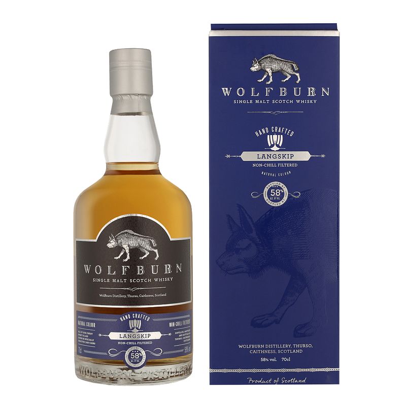 Foto van Wolfburn langskip 70cl whisky + giftbox