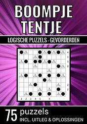 Foto van Boompje tentje - logische puzzels gevorderden - 75 puzzels, incl. uitleg & oplossingen - puzzelboeken & meer - paperback (9789464802726)