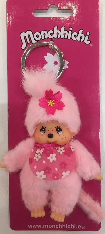 Foto van Monchhichi sleutelhanger cherry blossom roze (10 cm) - speelgoed (4905610242467)