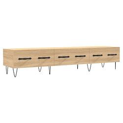 Foto van The living store tv-meubel 150x36x30 cm bewerkt hout sonoma eikenkleurig - kast