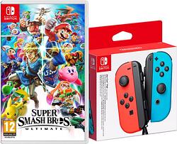 Foto van Super smash bros. ultimate switch + joy-con set rood/blauw