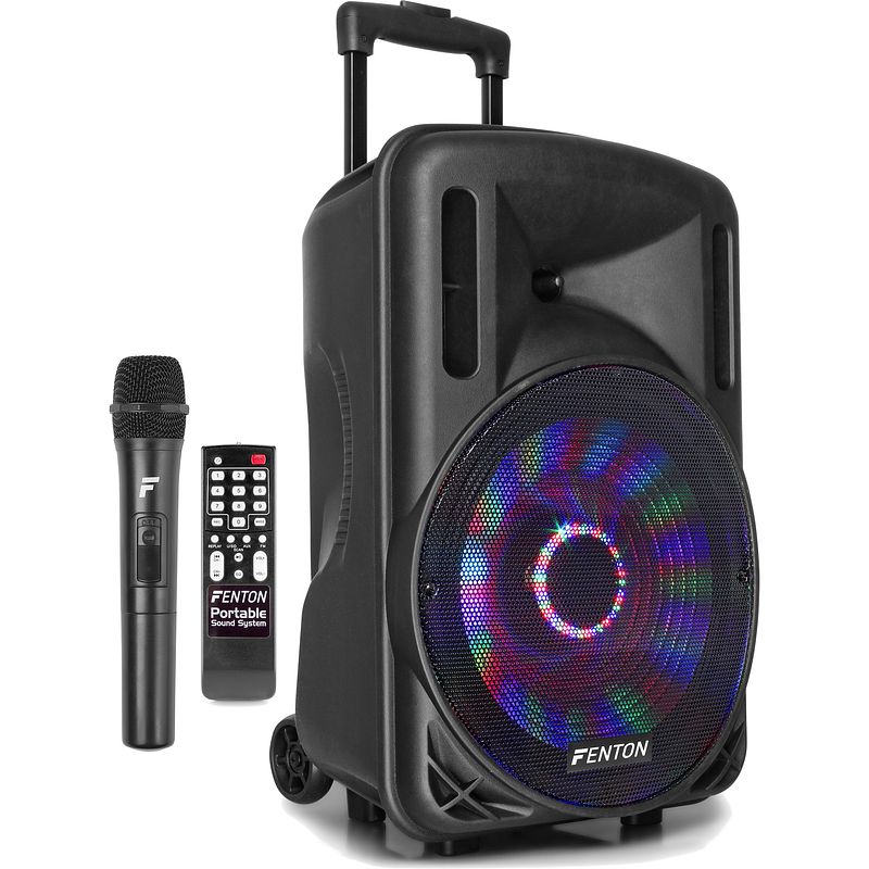 Foto van Fenton ft12led actieve 700w mobiele 12 inch speaker met led-show