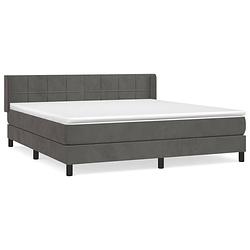 Foto van The living store boxspringbed - luxe - bed - 180 x 200 cm - fluweel - donkergrijs