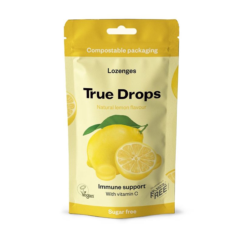 Foto van True drops keelpastilles lemon