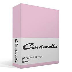 Foto van Cinderella basic percaline katoen laken - 100% percaline katoen - 2-persoons (200x260 cm) - roze