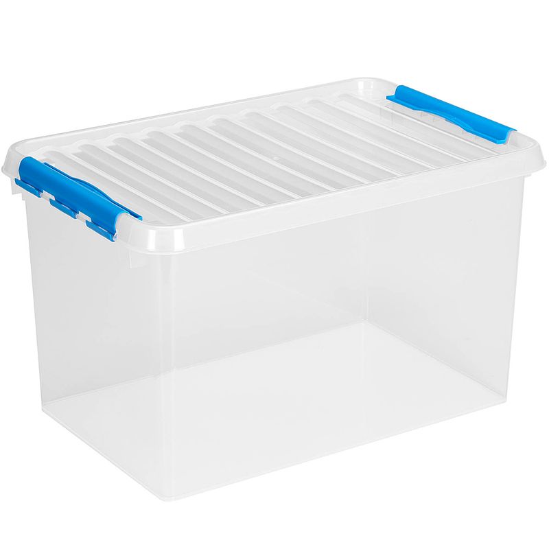 Foto van Q-line opbergbox - 62l - transp/blauw