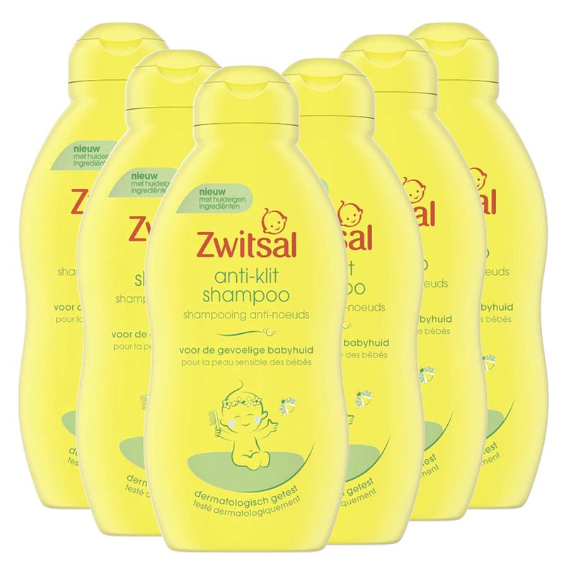 Foto van Zwitsal - anti klit shampoo - 6 x 200ml - voordeelverpakking