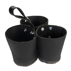 Foto van Esschert design bloempot triple 25,6 x 25,7 x 16 cm rubber zwart